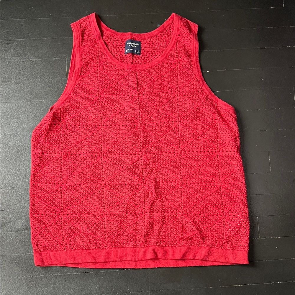 Abercrombie & Fitch Red Crochet Tank